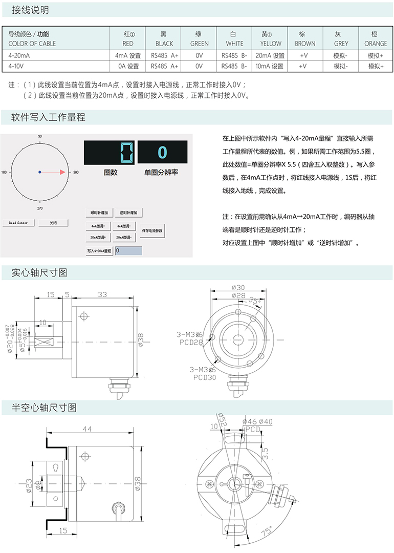 绝对式编码器 ESP38-ME系列 4-20mA 